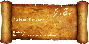 Jakus Erhard névjegykártya